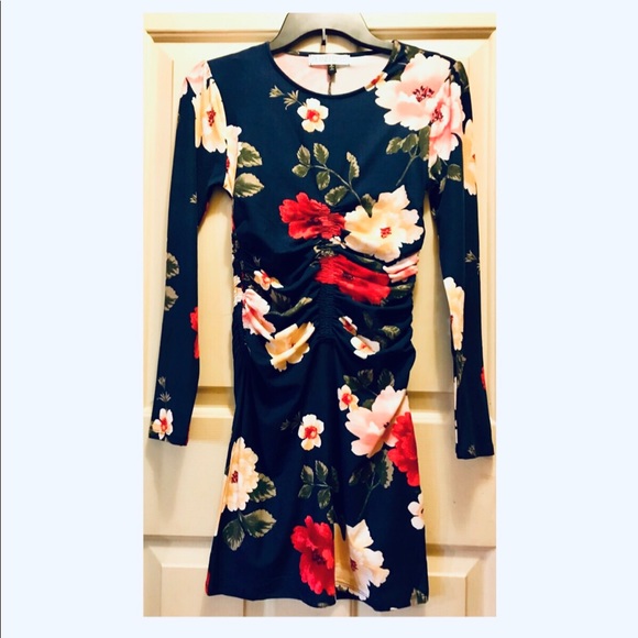 NWOT Planet Gold Floral Scoop Neck Bodycon Dress S - Picture 5 of 6